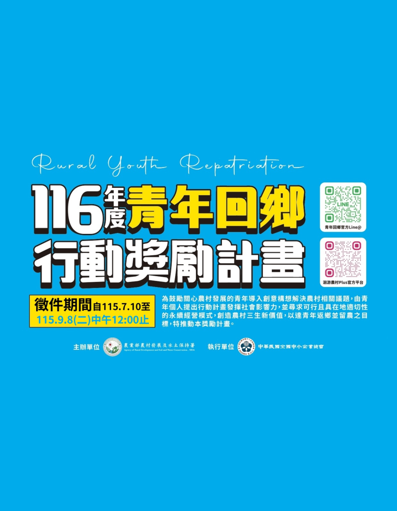 116年 青年回鄉行動獎勵計畫